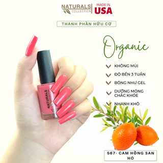 Sơn dưỡng thành phần hữu cơ phục hồi móng yếu, hư tổn USA NATURALS COLLECTION màu cam hồng san hô  - 7.5ml - 567