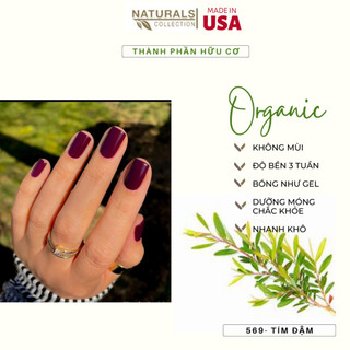 Sơn dưỡng thành phần hữu cơ phục hồi móng yếu, hư tổn USA NATURALS COLLECTION màu tím đậm  - 7.5ml - 569