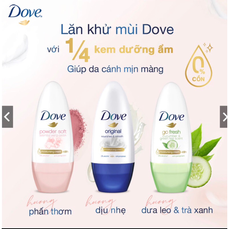 Lăn Nách khử mùi Dove thơm lâu dịu nhẹ