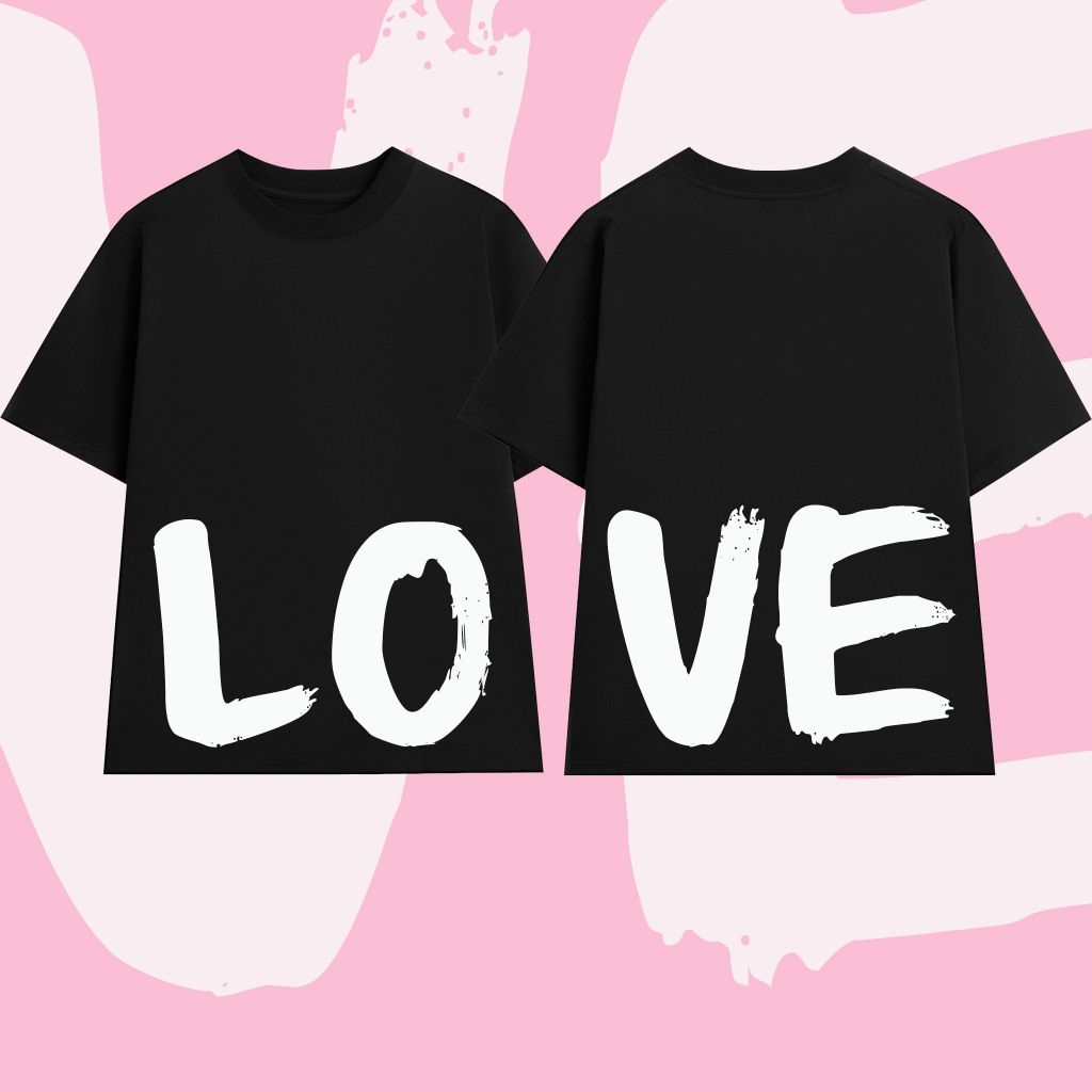 Áo thun đôi - áo couple nam nữ in hình chữ LOVE Unisex tay lỡ oversize chất cotton cao cấp, thoáng mát - 186 Uniform