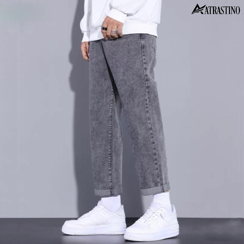 Quần jean nam cạp cao ống suông rộng Atrastino, quần bò baggy nam phom xuông chất jeans mềm, dày dặn xu hướng 2023