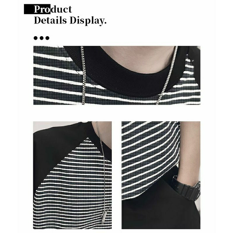 Áo thun stee unisex RAGLAN cổ tròn tay lở STRIPRAG TSP LUX |TAYSONE|