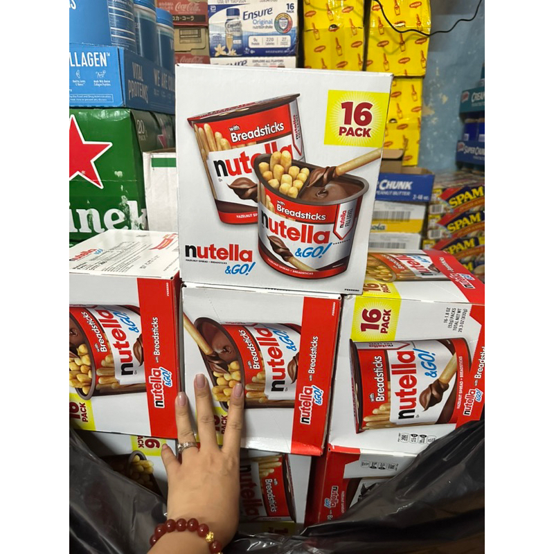 Thùng 16 hộp bánh que chấm socola Nutella của Mỹ