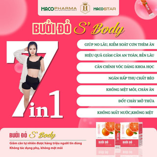 Combo 3h Bưởi đỏ s'body giảm cân hiệu quả sau 45 ngày