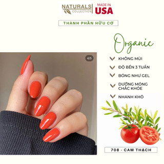 Sơn dưỡng thành phần hữu cơ phục hồi móng yếu, hư tổn USA NATURALS COLLECTION màu cam neon  - 7.5ml - 708