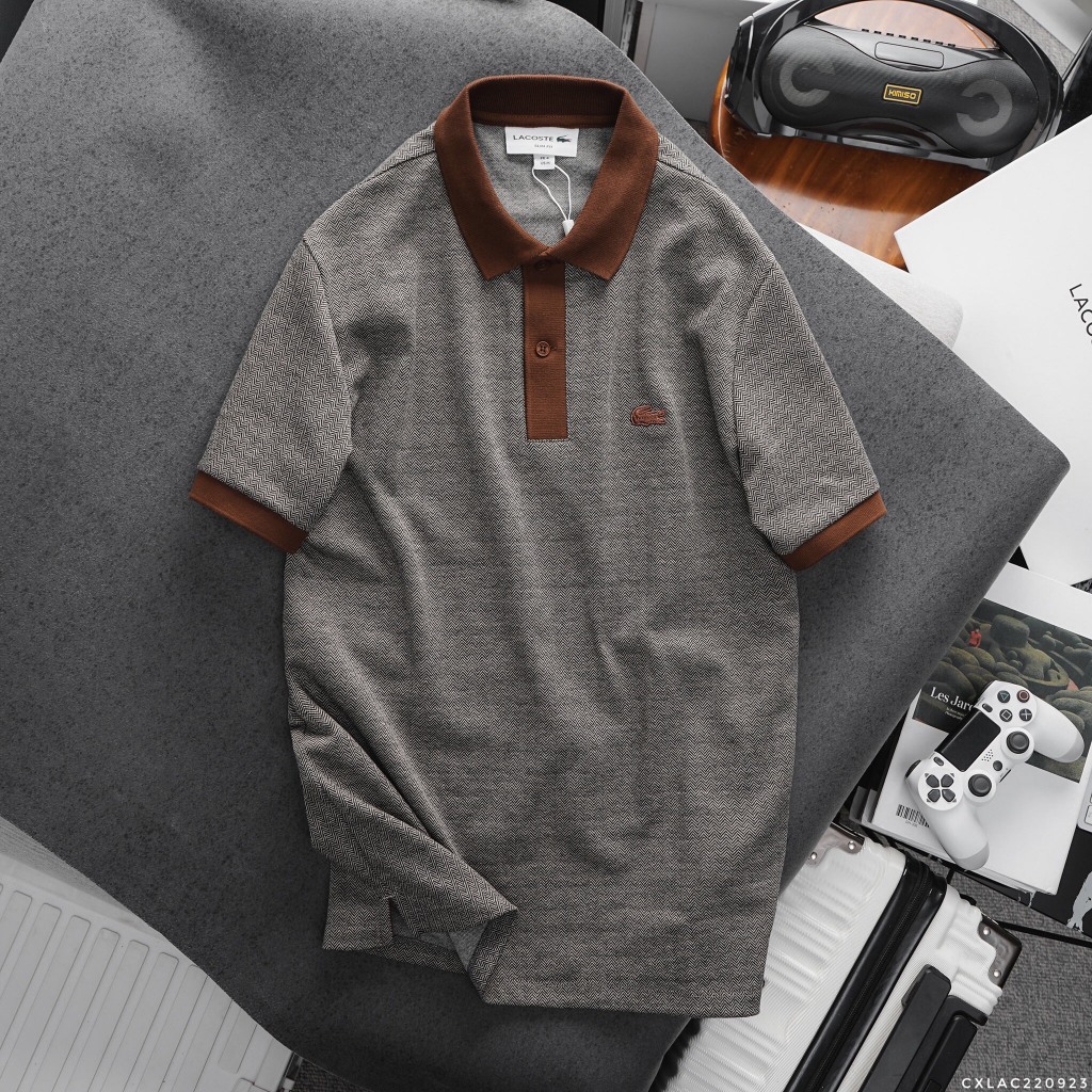 Áo Polo Nam LACOSTE 2 KHUY Phối Cổ France Cao Cấp Vải Dày Vân Xương Cá Sang Trọng Hàng Xịn Chuẩn Hãng CÓ BIG SIZE