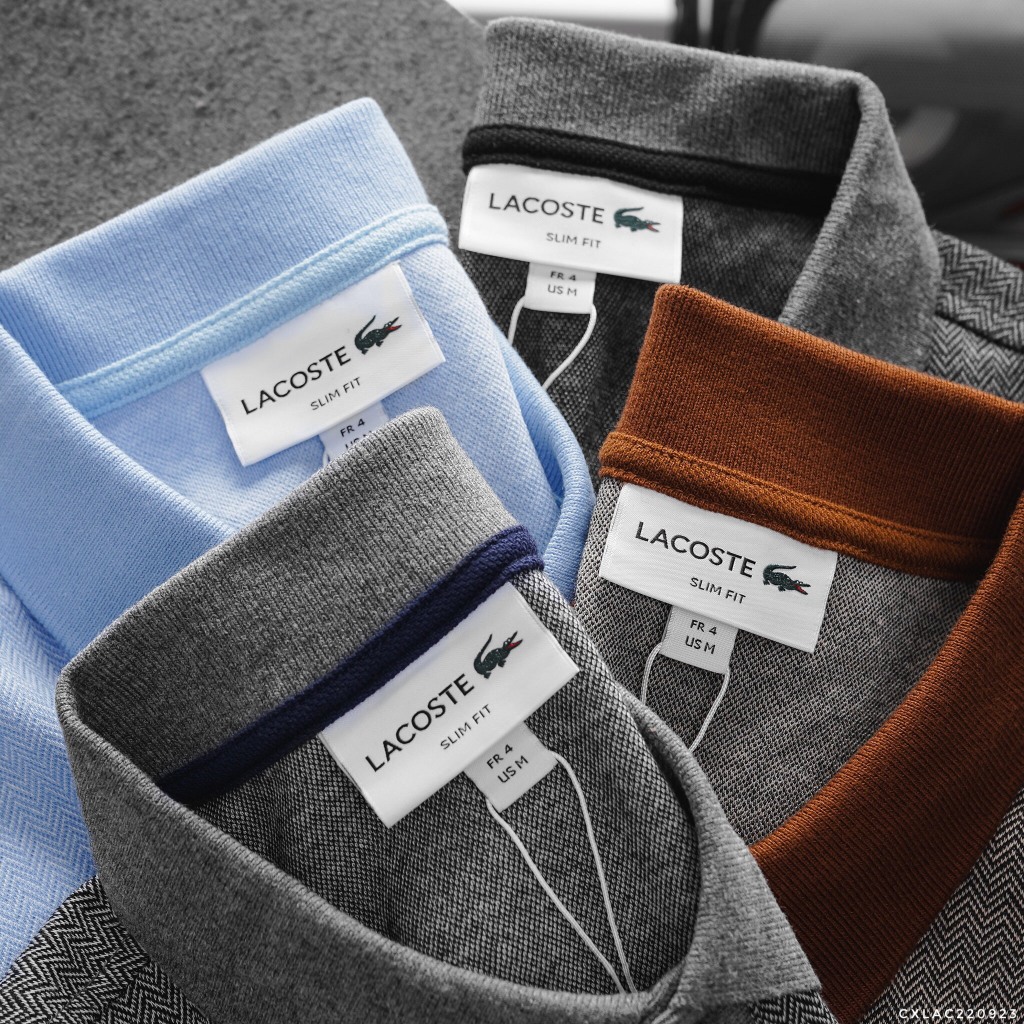 Áo Polo Nam LACOSTE 2 KHUY Phối Cổ France Cao Cấp Vải Dày Vân Xương Cá Sang Trọng Hàng Xịn Chuẩn Hãng CÓ BIG SIZE