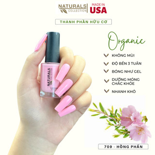 Sơn dưỡng thành phần hữu cơ phục hồi móng yếu, hư tổn USA NATURALS COLLECTION màu hồng phấn  - 7.5ml - 709
