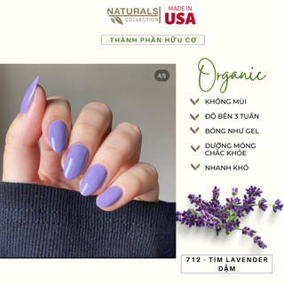 Sơn dưỡng thành phần hữu cơ phục hồi móng yếu, hư tổn USA NATURALS COLLECTION màu tím lavender  - 7.5ml - 712