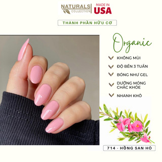 Sơn dưỡng thành phần hữu cơ phục hồi móng yếu, hư tổn USA NATURALS COLLECTION màu cam thạch hồng  - 7.5ml - 714