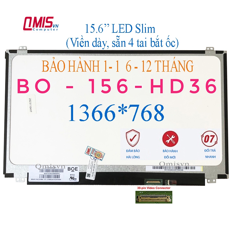 Màn hình laptop 15.6 inch LED slim 30 pin, Acer ASPIRE E15 E5-575 E5-575G, E15 E5-576 E5-576G