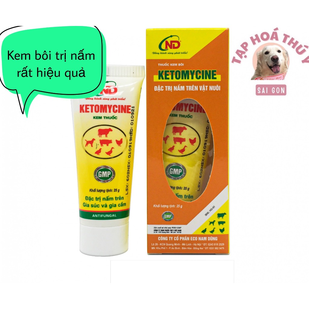 KETOMYCINE Trị Nấm Cho Mèo Chó Thú Cưng - Tạp Hóa Thú Y SG
