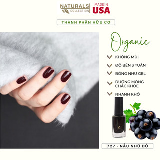 Sơn dưỡng thành phần hữu cơ phục hồi móng yếu, hư tổn USA NATURALS COLLECTION màu nâu có nhũ đỏ  - 7.5ml - 727