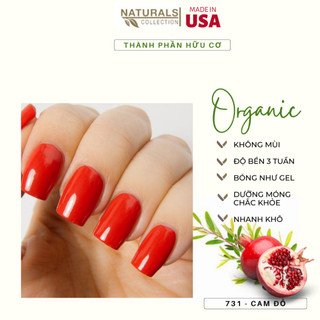 Sơn dưỡng thành phần hữu cơ phục hồi móng yếu, hư tổn USA NATURALS COLLECTION màu cam đỏ  - 7.5ml -  731
