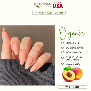 Sơn dưỡng thành phần hữu cơ phục hồi móng yếu, hư tổn USA NATURALS COLLECTION màu nude hồng phớt  - 7.5ml - 735