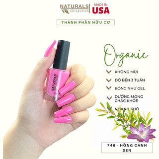Sơn dưỡng thành phần hữu cơ phục hồi móng yếu, hư tổn USA NATURALS COLLECTION màu hồng cánh sen  - 7.5ml - 746