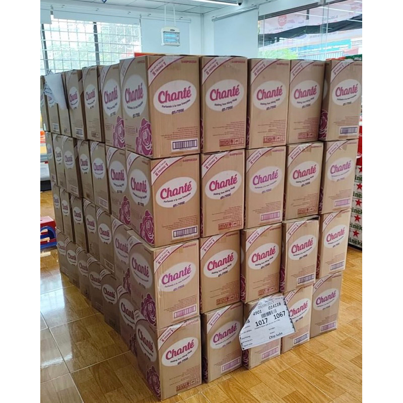 NƯỚC GIẶT CHANTE' 3.4 KG THÙNG 3 CHAI HƯƠNG HOA HỒNG PHÁP