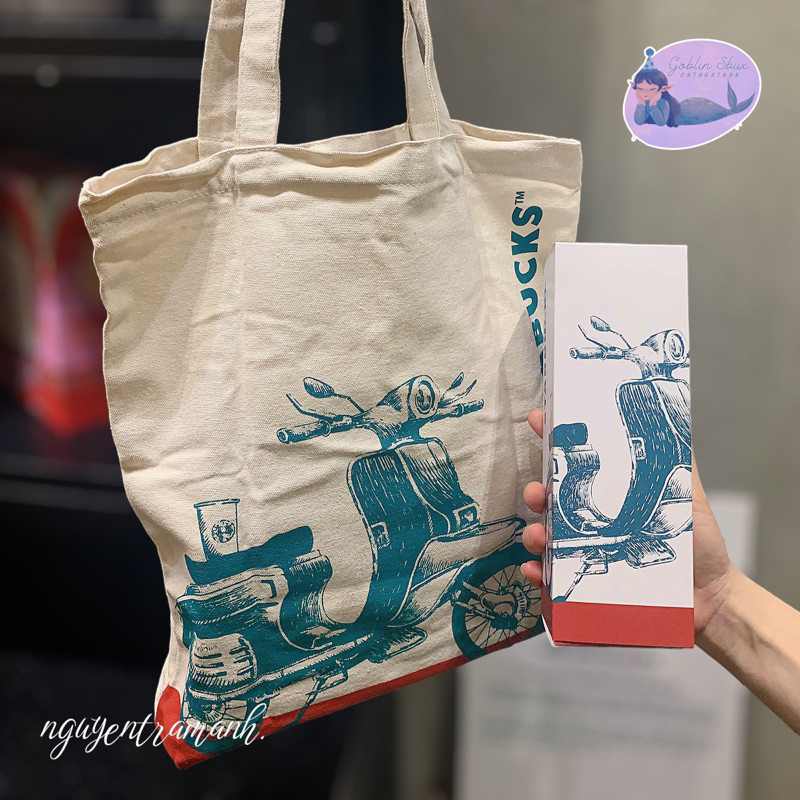 STARBUCKS TÚI TOTE VESPA x STARBUCKS VIETNAM FULLBOX