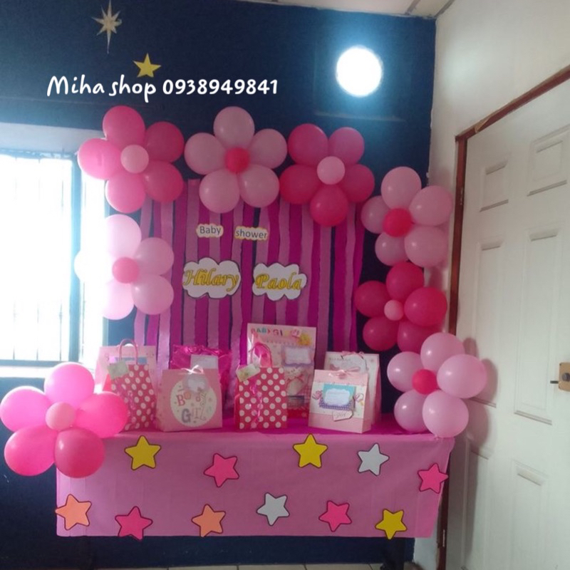 Set bóng kết hoa trang trí sinh nhật kèm miếng nhựa kết bóng