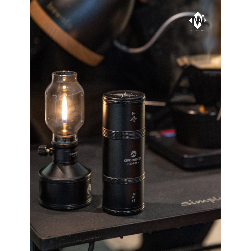 Hộp đựng trà, cà phê hợp kim nhôm mạ titanium đen Campingmoon CC-50-BK/ CC-51-BK