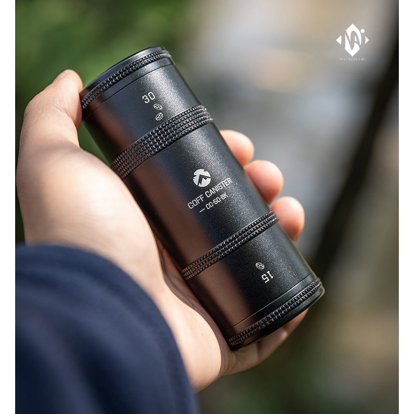 Hộp đựng trà, cà phê hợp kim nhôm mạ titanium đen Campingmoon CC-50-BK/ CC-51-BK