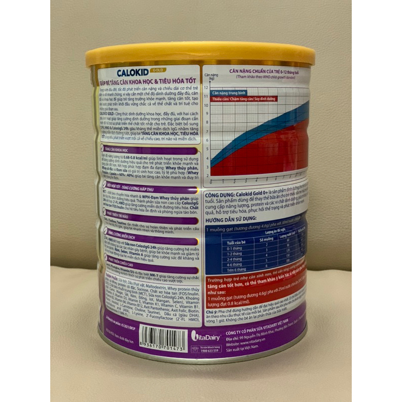 Combo 3 hộp sữa Calokid Gold 0+ 900g
