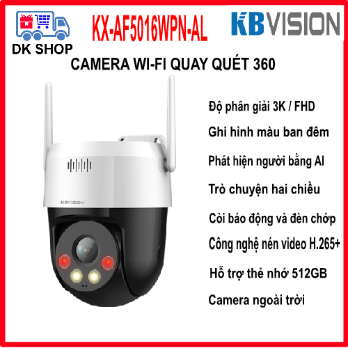Camera IP Wifi Kbvision KX-AF5016WPN-AL 5MP 3K | KX-AF2016WPN-AL 2MP FHD - Ngoài Trời - Xoay 360 Độ - Đàm Thoại 2 Chiều.