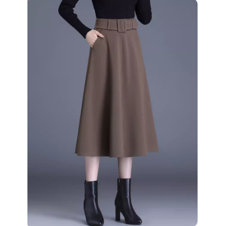 Chân Váy Xòe Dài 70cm Phối Đai_Chất Vitex Cao Cấp, Chân Váy Bigsize Công sở ,Chân Váy Dài, Chân Váy Công Sở _CV54