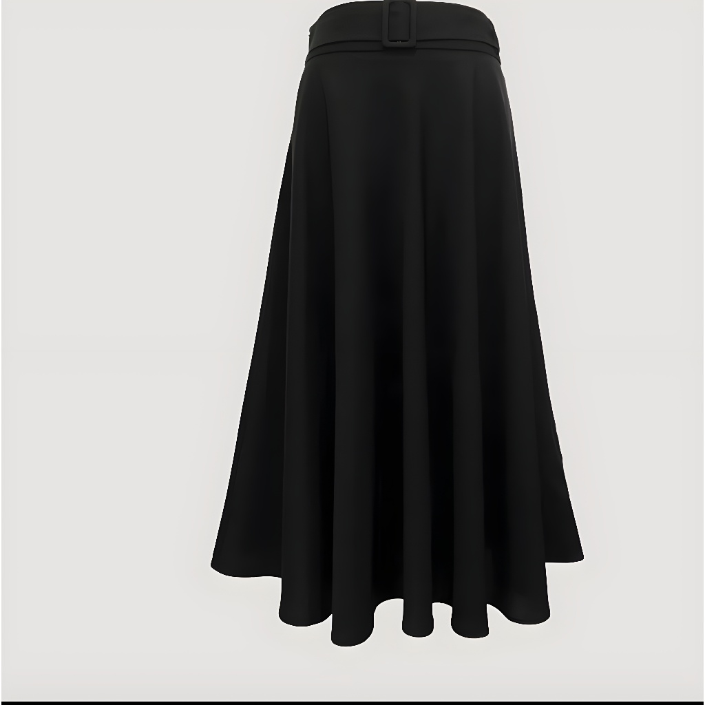 Chân Váy Xòe Dài 70cm Phối Đai_Chất Vitex Cao Cấp, Chân Váy Bigsize Công sở ,Chân Váy Dài, Chân Váy Công Sở _CV54