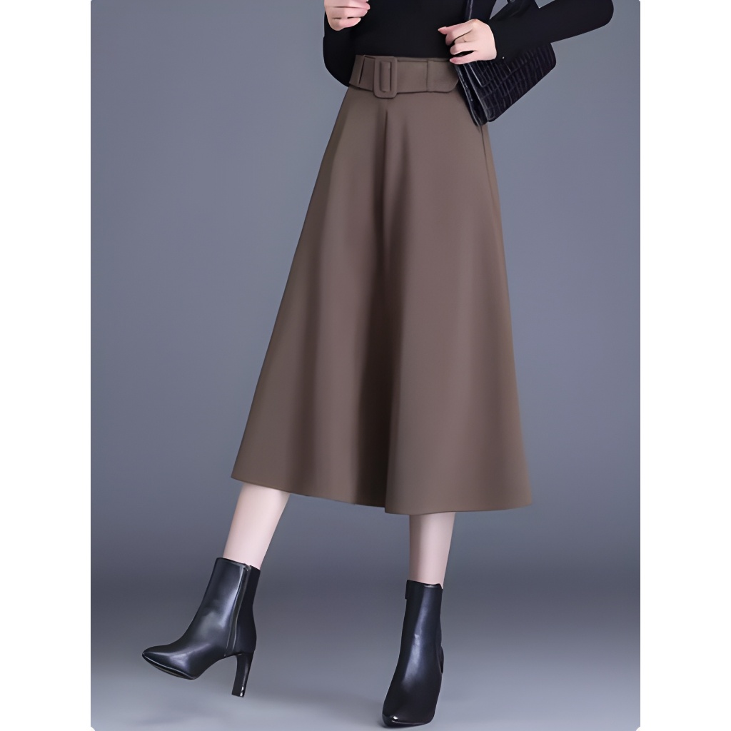 Chân Váy Xòe Dài 70cm Phối Đai_Chất Vitex Cao Cấp, Chân Váy Bigsize Công sở ,Chân Váy Dài, Chân Váy Công Sở _CV54