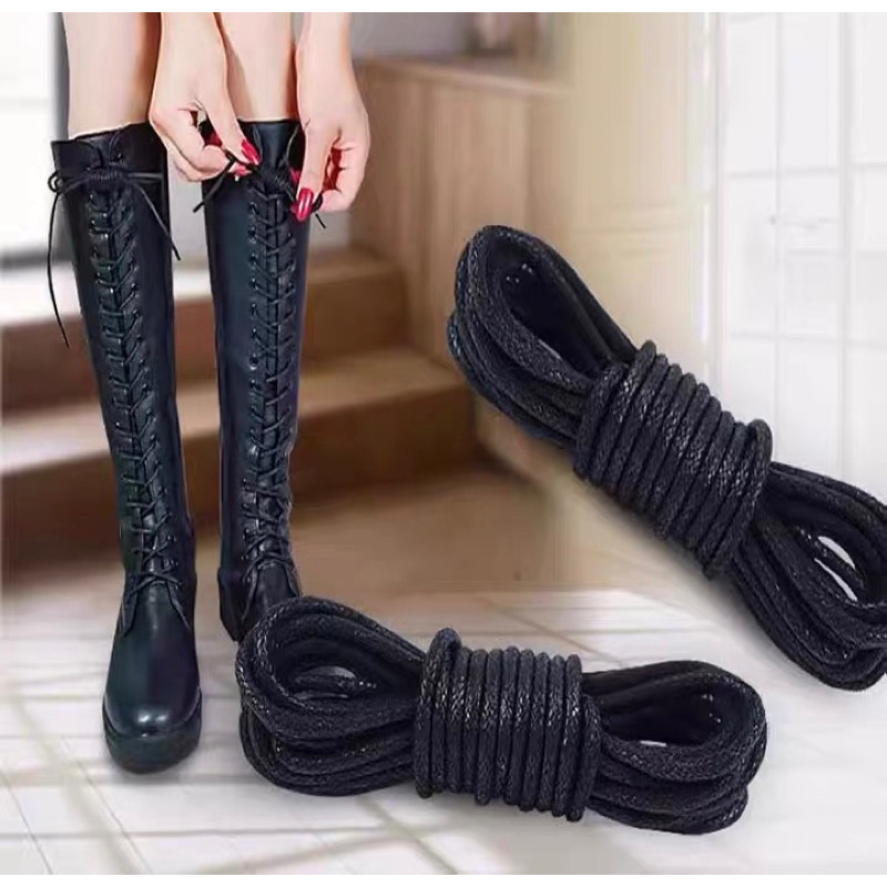 Dây giày boot đùi loại siêu dài, dây giày tròn, dẹt 2m8 dành cho boot cao cổ