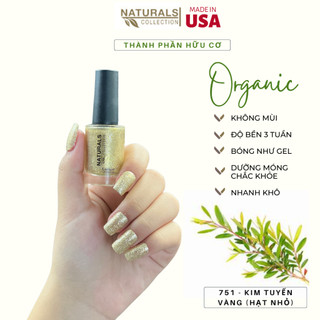 Sơn móng tay hữu cơ Kim Tuyến Màu Vàng USA NATURALS COLLECTION sử dụng được cho mẹ bầu và trẻ em - 7.5ml - 751