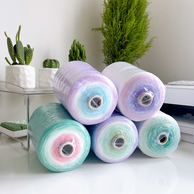 Len mohair cầu vồng móc áo sweater, cardigan, khăn choàng