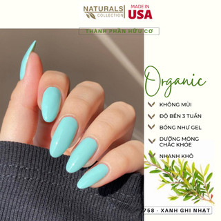Sơn móng tay hữu cơ màu Xanh Ghi Nhạt USA NATURALS COLLECTION sử dụng được cho mẹ bầu và trẻ em - 7.5ml - 758