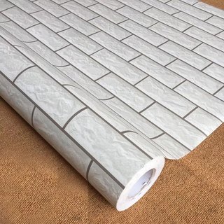Giấy dán tường giả gạch trắng [G0013] (60cm*3m)