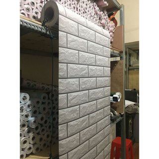 Giấy dán tường giả gạch trắng [G0013] (60cm*3m)