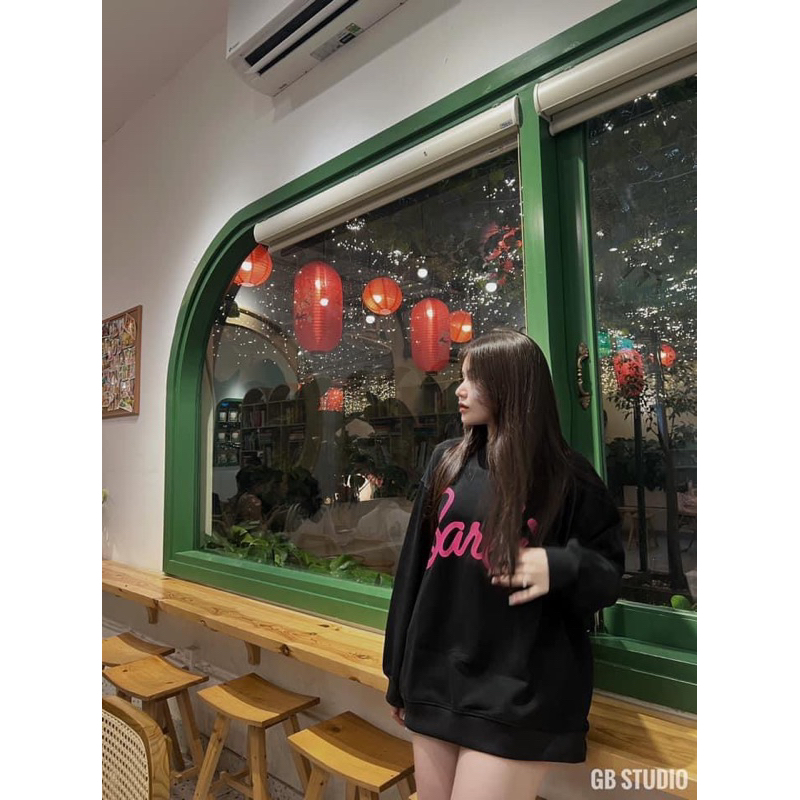 Áo nỉ in chữ ba bi xinh dáng rộng 5màu