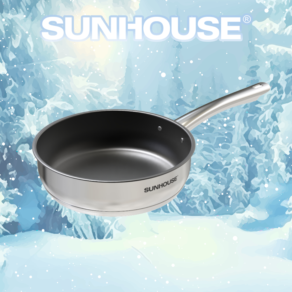 Chảo inox 5 đáy 26cm SUNHOUSE IN26M2 - Dùng được bếp từ