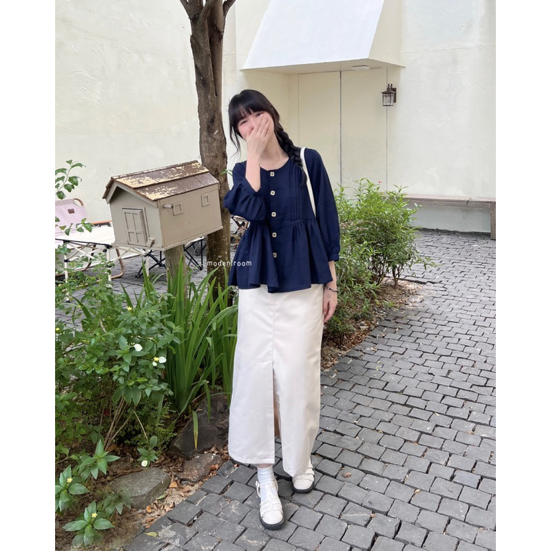 Moden áo babydoll cúc vuông Sandy