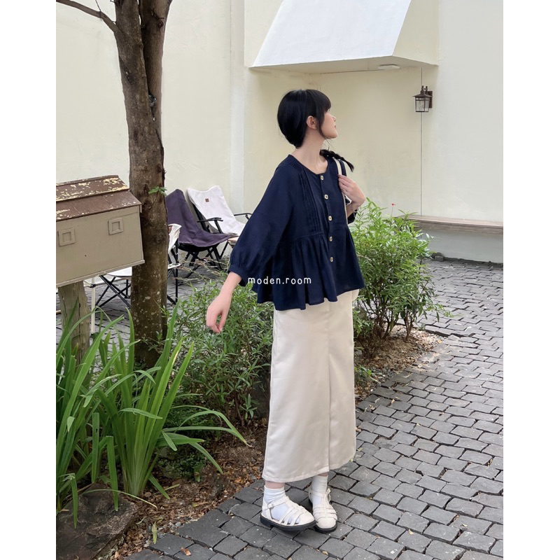 Moden áo babydoll cúc vuông Sandy