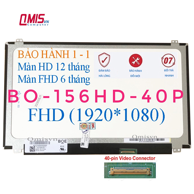 Màn hình laptop 15.6 inch slim 40 pin, Sony vaio VPCSE, SVS15, SVF152, SVF15A Series - HD, FULL HD
