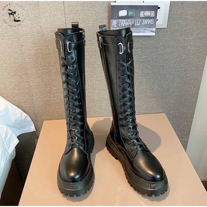 Dây giày boot đùi loại siêu dài, dây giày tròn, dẹt 2m8 dành cho boot cao cổ