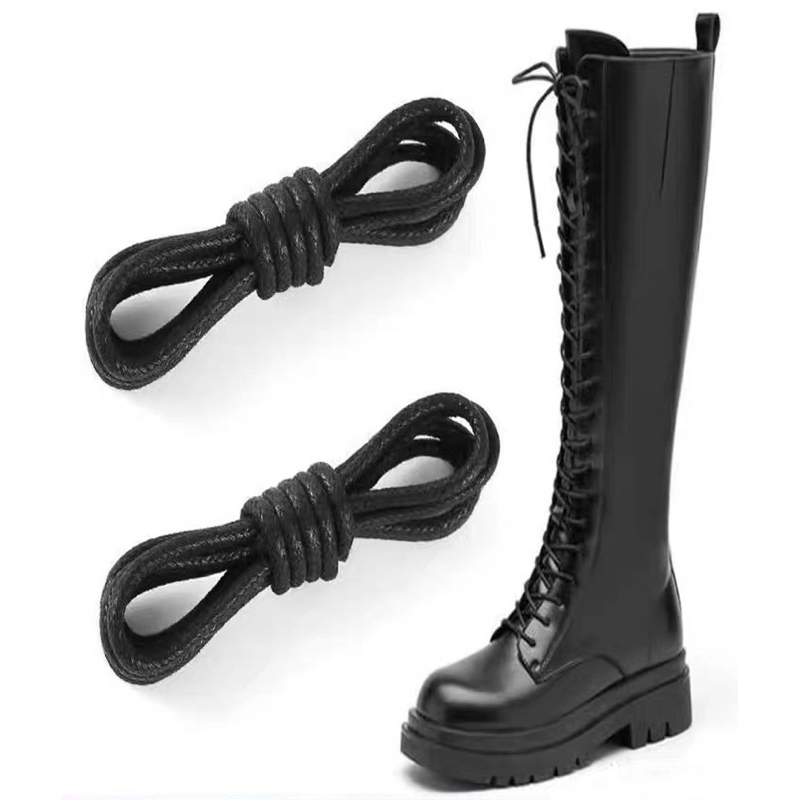 Dây giày boot đùi loại siêu dài, dây giày tròn, dẹt 2m8 dành cho boot cao cổ