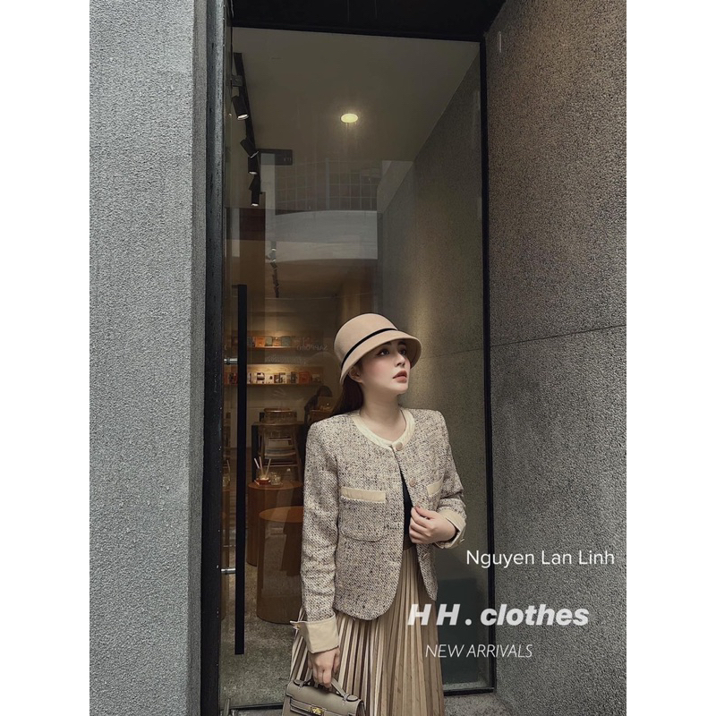 Áo khoác dạ tay be xinh sang chảnh