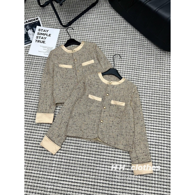 Áo khoác dạ tay be xinh sang chảnh