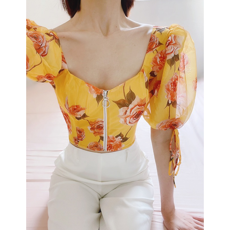 SALE 75% Áo khoá kéo tay nơ