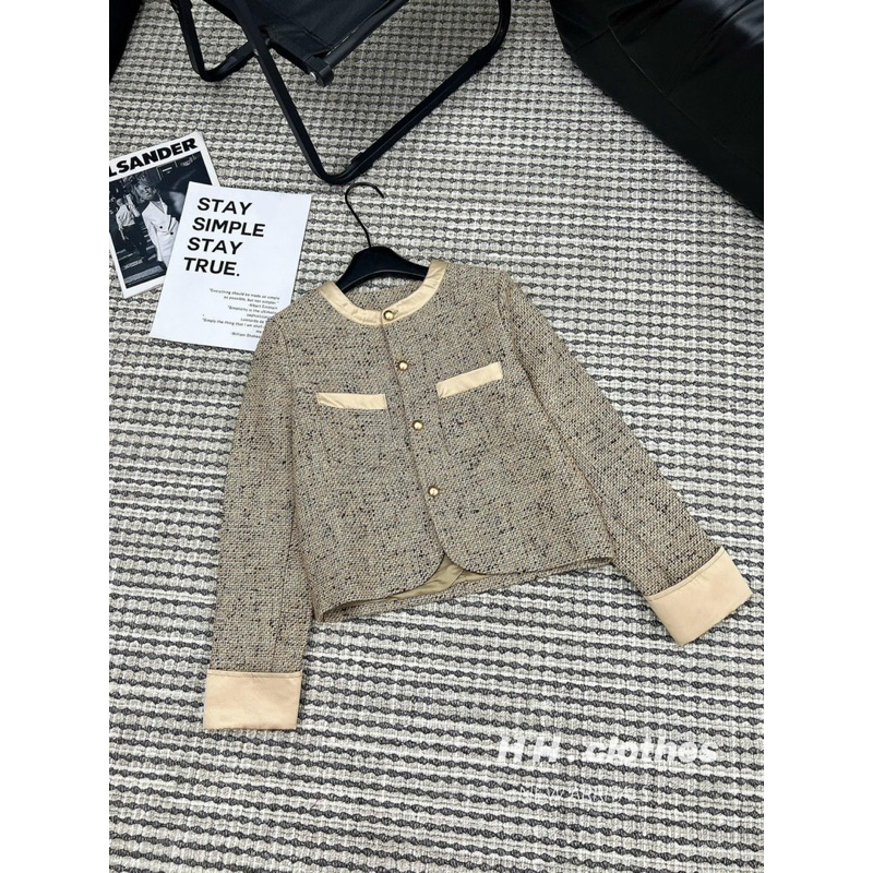 Áo khoác dạ tay be xinh sang chảnh