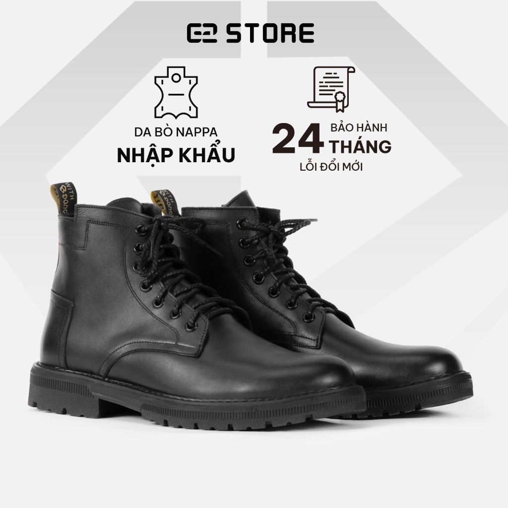 Boot cổ cao G2 Combat boot đế cao 5,5cm, Giày bốt chiến binh bằng da bò nappa cao cấp bảo hành 24 tháng