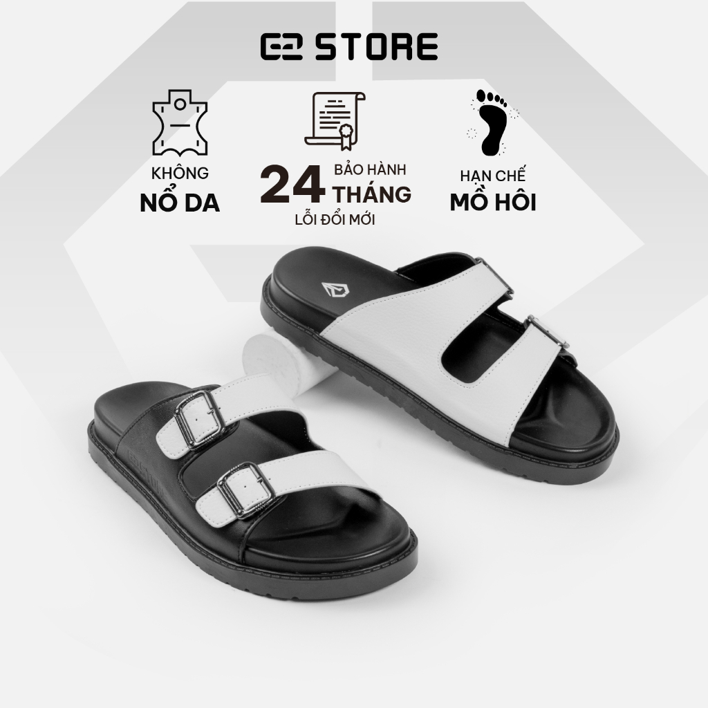 Sandal nam G2 Cupid kiểu dép 2 quai ngang, Dép lê nam bằng da cao cấp đế cao 3,5cm dùng làm dép đi biển