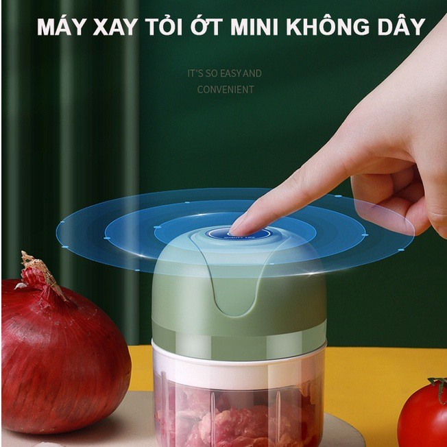 Máy Xay Tỏi Ớt Cầm Tay Mini bản nâng cấp Siêu Tiện Lợi dung tích 250ml siêu bền bảo hành 6 Tháng - NMC Official